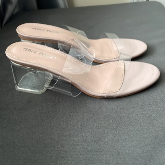 NWOT Womens Two-Piece Clear Vinyl Dress Sandals - Picture 5 of 6